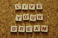 Picture of Scrabble pieces reading--"live your dream," when you are part of PBS