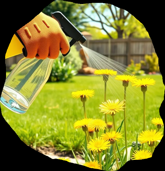 Get Out of Your Way--Spraying weed killer on Dandelions represents you new way of thinking.