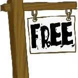 Free Stuff--a sign that states the word "Free". 
