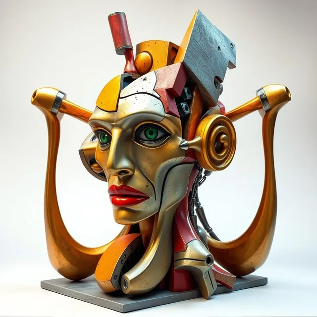 An image labeled Imagination, in the style of Picasso (cubist form).