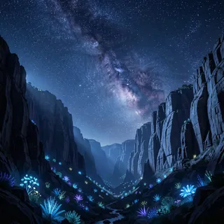 A view similar to the one in Grand Canyon at night.