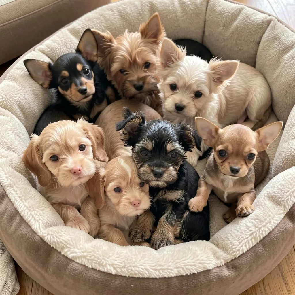 Products that Help Our Pets-a bedful of puppies