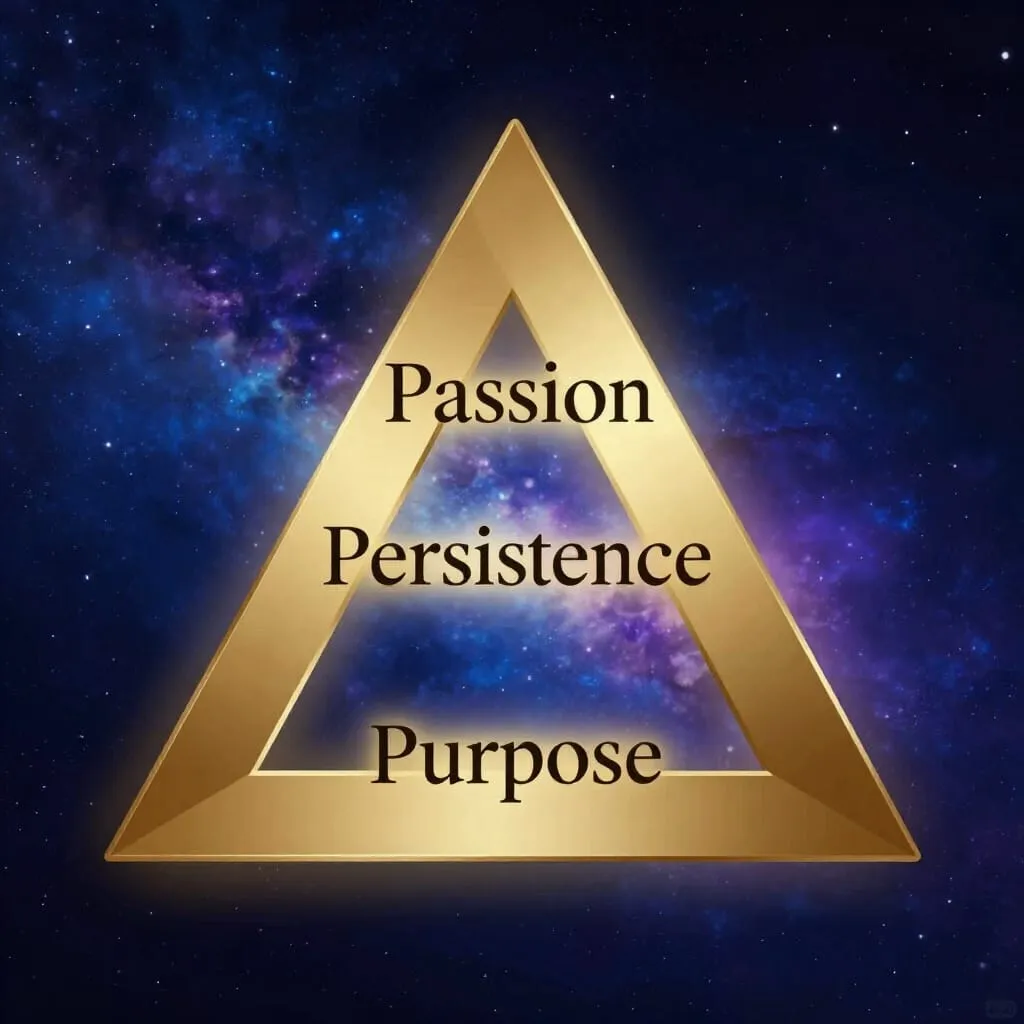 Your Success Triangle-this shows passion, persistence and purpose as the goals for your triangle.