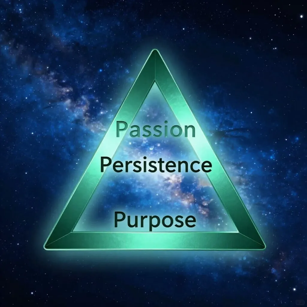 Your Success Triangle-this shows passion, persistence and purpose as the goals for your triangle.