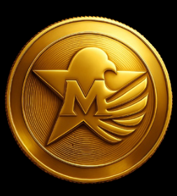 MBTC is MAGA Bitcoin. An image of the MAGA Bitcoin.