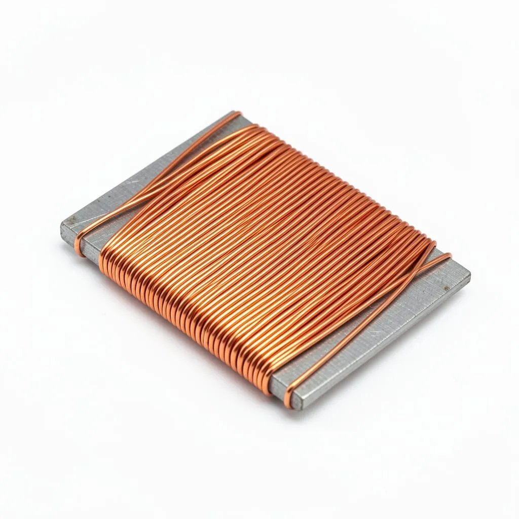 AI Runs on Red Gold-copper wrapped around a metal block.